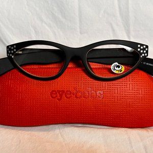 EyeBobs Designer Eyeglasses_High Beams_Flex Hinges_Black/White_+1.50